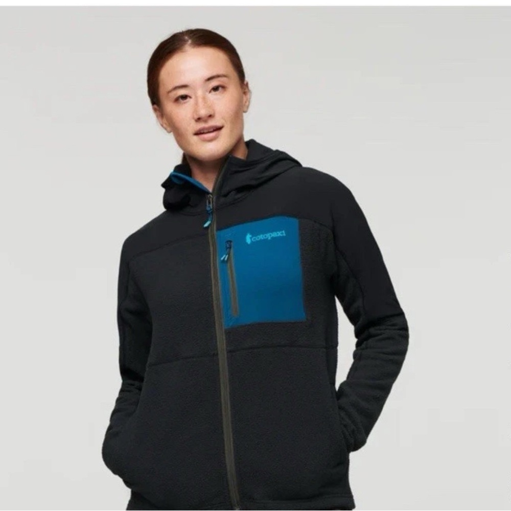 Cotopaxi Black and Teal Hooded Jacket